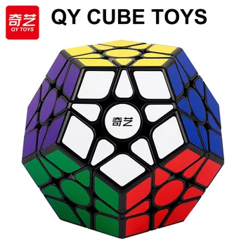 QiYi Qiheng Speedcube Megaminx Küp 3x3 Dodecahedron Meslek Hız Bulmaca 12 Yüz çocuk Oyuncak Özel Orijinal Cubo Magico