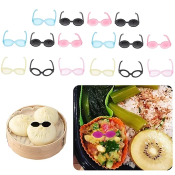 4/8/16 Adet 2.54 cm Bento Dekorasyon Araçları öğle yemeği için bento kutusu Gıda Gözlük Şapkalar Büfe Sandviç Toppers Dekor Bento Dekorasyon