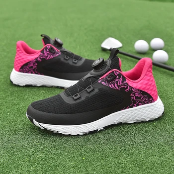 2024 Yeni Trend Kadın Profesyonel Golf spor ayakkabılar Nefes Bahar Yaz Açık Kızlar Örgü Golf Eğitim Sneakers