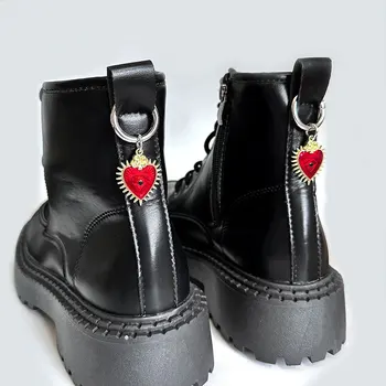 1 çift Emaye Gül Çiçek Kalpler Martin Çizmeler Ayakkabı Tokaları Dekorasyon Gotik Türk Nazar Ayakkabı Aksesuarları Şanslı Takı