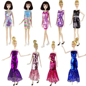 Renkli El Yapımı Benzersiz Pullu Bebek Elbise barbie bebek Parti Kıyafeti Giysileri Kıyafetler 1/6 BJD Bebek Aksesuarları DIY Oyuncaklar