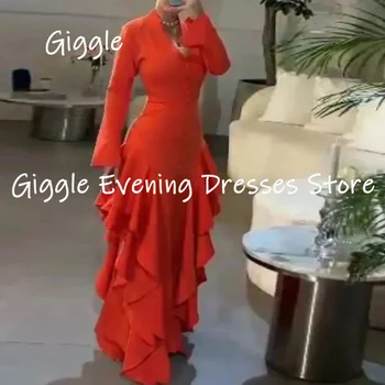 Kıkırdama Şifon A-line Sevgiliye Popüler Fırfır Örgün Balo elbisesi Kat uzunlukta Akşam Zarif Parti Elbiseler Kadınlar için 2023