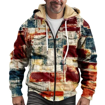 Erkek Ceket Kalınlaşmış Düğme Çift Cep Ceket Cep Ekleme İle pamuklu ceket Baskı Renk Rahat Üst Streetwear