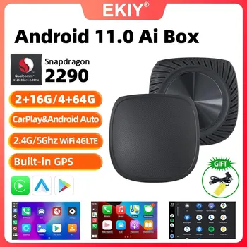 EKIY QCM2290 Android 11 Kablosuz Android Otomatik Aı Kutusu Kablosuz Apple CarPlay Adaptörü Toyota Fiat İçin Audi Porsche Benz Kia Ford VW