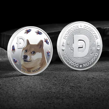 Gümüş / Altın Kaplama Köpek Sikke Altın Gümüş Doge Hatıra Paraları Aya Doge Güveniyoruz Fiziksel Cryptocurrency Sikke