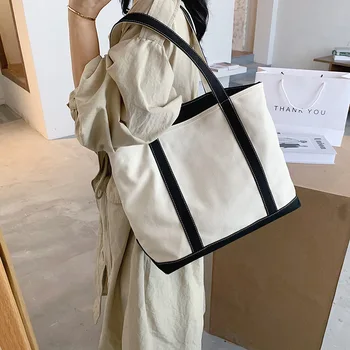 Dıınovıvo Tuval Kadın omuz çantaları Büyük Kapasiteli Tote Çanta Kadın Çanta Koltukaltı Çanta Basit Büyük alışveriş çantası WHDV2079