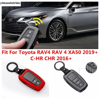 Araba anahtar kovanı Kapak Toyota RAV4 RAV 4 XA50 2019-2023 / C-HR CHR 2016-2023 Karbon Fiber / Kırmızı Aksesuarları İç