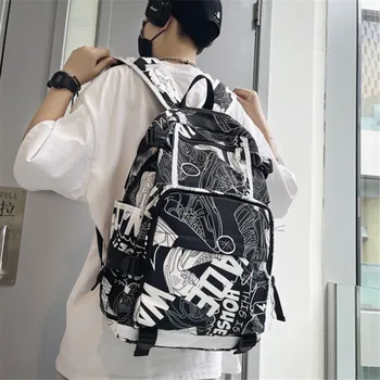 Lawaia okul çantası Graffiti Baskı Erkekler Sırt Çantası Kadın Kitap Çantası Naylon Moda öğrenciler için sırt çantası Yeni Stil