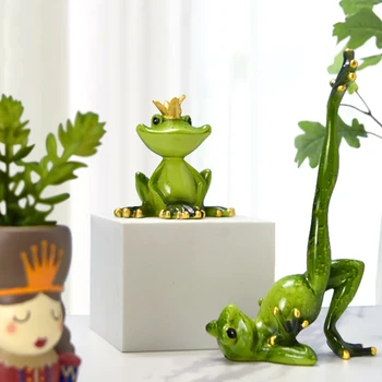 Yapay Ev ve Bahçe Masa masa dekoru Koleksiyon Minyatürleri Heykel Heykeli Heykelcik Dekorasyon Yoga Kurbağalar Kurbağa Heykel