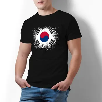 Kore Bayrağı Baskı T Shirt Plaj Komik Bayrakları Sokak Tarzı T Shirt Pamuk Moda Serin Tshirt Erkekler İçin Desen Üstleri Büyük Boy 4XL 5XL