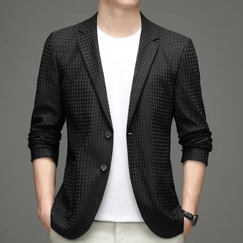 Yaz Bahar Erkekler için Lüks Blazer 2023 Yeni İnce Moda Zarif Slim Fit Akıllı Erkek Blazer Paketi Ceket Expensivet