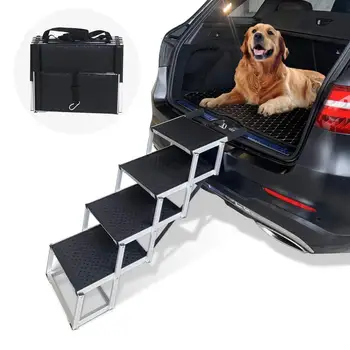 1 adet Taşınabilir Köpek Merdivenleri Katlanabilir Hafif Pet Rampaları Pet Merdiven Köpek Araba Adımları Yüksek Yatak Kamyon Arabalar SUV
