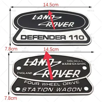Alüminyum Amblemi L & - ve Rover Logosu Dört tekerlekli orive Station wagon Defender 110 Araba Ön Izgara Arka Bagaj Rozeti Dekorasyon
