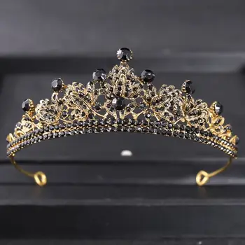Retro Mizaç Barok Kristal Alaşım düğün suni elmas Tiara Gelin Taç Kadın saç aksesuarları Kore Tarzı Kafa Bandı