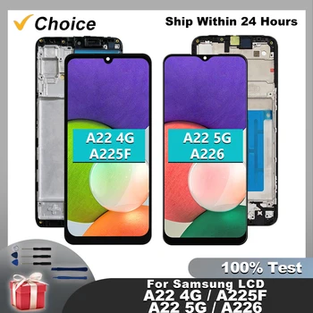 Seçim Samsung Galaxy A22 5G A226 LCD SM-A226B dokunmatik ekran digitizer Samsung A22 4G LCD SM-A225F SM-A225M Ekran Parçaları