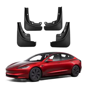 4 Adet Araba Tekerlek Çamur Flaps Yedek Parça Dayanıklı Ön Arka Tekerlek Çamurluklar Çamurluk Tesla Modeli 3 2024 Sondaj Gerektirmez