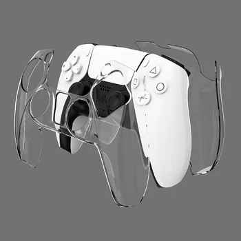 Şeffaf Şeffaf sert çanta Koruyucu Kapak Kabuk Cilt Sony PlayStation Dualshock 5 PS5 Denetleyici Kristal Tam Koruyucu