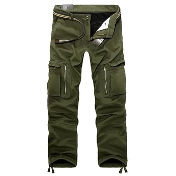 Kış Polar Sıcak Taktik Pantolon Adam pamuklu pantolon Gevşek Ordu Yeşil Kargo Pantolon Erkekler Rahat Artı Kalınlaşmak Takım Pantolon Erkekler