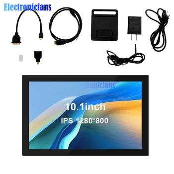 10.1 inç LCD Kapasitif Dokunmatik Ekran 1280X800 IPS Ekran Tip-C Arayüzü Çift Kanallı Stereo Modülü Ahududu Pi için 3B/4