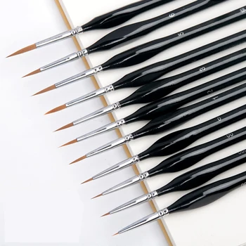 Çakal Saç Üçgen Huş Çubuk Ince Tırnak Sanat Öğrencileri Özel Çizgi Çizim Guaj Renk Zamanlı Yağ Fırçası 4 renk Kanca Hattı Kalem