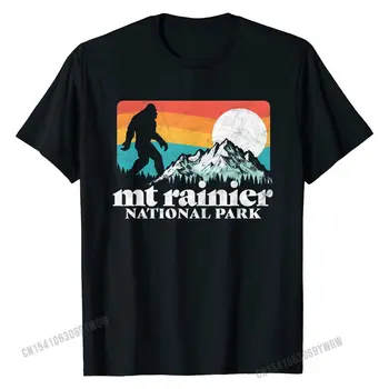 Rainier dağı Milli Parkı Bigfoot Dağlar T-Shirt Pamuklu Erkek Üstleri Gömlek Parti Tişörtleri Tasarım Yeni Varış