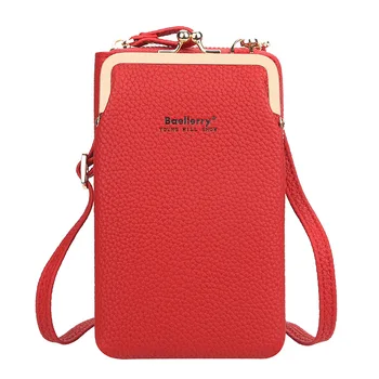 Satış Yeni kadın Cüzdan Yüksek Kaliteli PU Kadın Cep Telefonu Çantası 8 Renk Eğik Depolama Koyu Pembe kart tutucu Çantalar