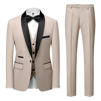 Erkekler İş Rahat Düğün Takım Elbise 3 parça Suit2023spring Yeni Takım Elbise Çok Renkli Moda Ana Butik Yüksek Kaliteli 3 parça takım elbise