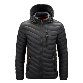 Kış Artı Boyutu Aşağı sıcak Ceket Ceket Erkek Dış Giyim Kalın Yastıklı Kapşonlu Kar Giyim Rüzgar Geçirmez Streetwear Casual Parka Erkek Palto