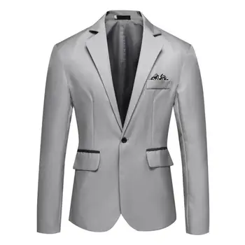 Erkek Takım Elbise Ceket Zarif erkek Resmi takım elbise Ceket Slim Fit Damat Sağdıç Düğün Ceket Tek Düğme Uzun Kollu Hırka