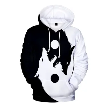 2023 Kişilik Hoodie Kurt 3D Erkek Erkek Hoodies Kazak Marka tasarımcı kıyafetleri Sonbahar Kış,Büyük Boy Eğlence spor