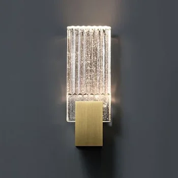 Lüks kristal duvar lambası Modern Minimalist gece aydınlatma yatak odası arka plan başucu oturma odası için Led ışıkları