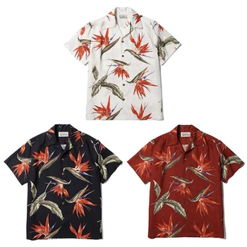2023 Yaz Rahat WACKO MARİA Kısa Gömlek Erkekler Kadınlar Plaj Hawaiian WACKO MARİA Gömlek Tee Vetement Homme Streetwear