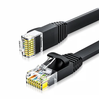 Bükümlü Çift Yama Kablosu Ultra İnce Düz Ethernet Kablosu UTP Cat 6 RJ45 Ağ Kablosu Dizüstü Yönlendirici için