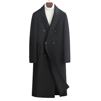 Kış Yeni erkek moda Çok yönlü ceket Uzun Kore kalınlaşmış ceket
