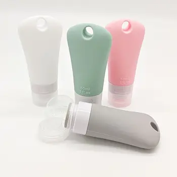 60 ml Doldurulabilir Silikon Şişe El Yıkama Alt şişeleme Tüpü Seyahat Losyon Şişesi duş şampuanı Jel Sıkmak Konteyner