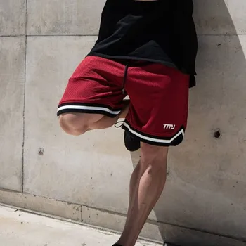 Erkek Şort Nefes Örgü Diz Boyu Jogger Basketbol Rahat egzersiz şortu Erkekler için kısa pantolon
