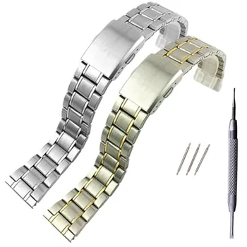 Paslanmaz Çelik saat kayışı Bilek Bilezik Metal Kordonlu Saat Katlanır Toka ile Erkekler Kadınlar için 12/14/16/18/20/22mm