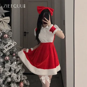 Ziqi Yeni Noel kıyafeti Seksi Saf Desire Sevimli Peluş Seksi İç Çamaşırı İnce kadın Üniforma Takım Elbise Toptan 6221
