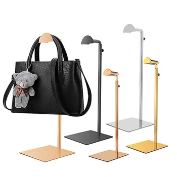 Paslanmaz Çelik Tek Kanca Ayarlanabilir Yükseklik çanta teşhir standı Metal Raf çanta tutucu omuz çantaları Depolama Perakende