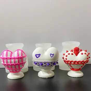 Sevgililer Günü 3D Aşk Mum Kalıp Dıy Aromaterapi Alçı silikon kalıp Kalp Şeklinde sevgililer Günü Dekoratif El Sanatları