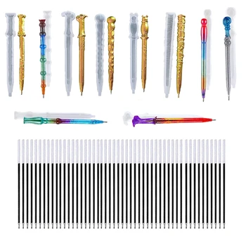 Şeffaf Kalem silikon kalıp Seti DIY Tükenmez Kalem Kalıp Epoksi Reçine Kalıpları Takı Döküm için Şeffaf kalemlik Yapma