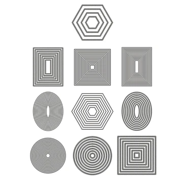652F Geometrik Metal Kesme Ölür Stencil Scrapbooking DIY Albümü Damga Kağıt Kartı Kabartma Dekorasyon