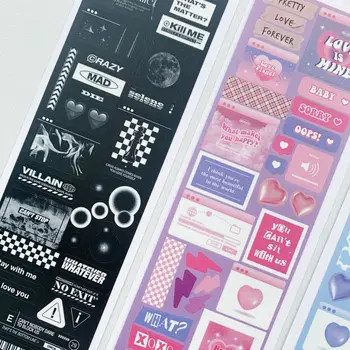 Sevimli İngilizce Aşk Goo Kart Sticker DIY Karalama Defteri Kolaj Cep Günlüğü Yıldız Takip Albümü Mutlu Planı Hediye Mühür Dekorasyon
