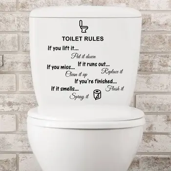 PVC Hatırlatma Yazma Tuvalet Çıkartmalar Dekorasyon Çıkartmaları Su Geçirmez Siyah Rulo kağıt çıkartmalar İngilizce Rulo Kağıt Tuvalet