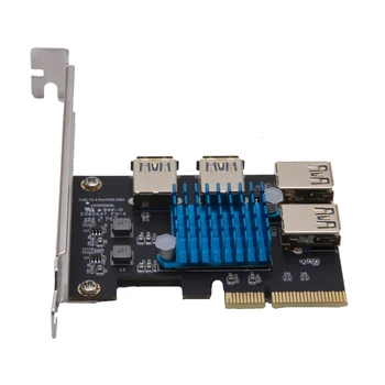 PCI-e 1 PCIE 4 PCI-express Adaptörü 4X ila 1X Madencilik Yükseltici Kart 1 ila 4 USB 3.0 Çarpan Kartı Masaüstü Bilgisayar için