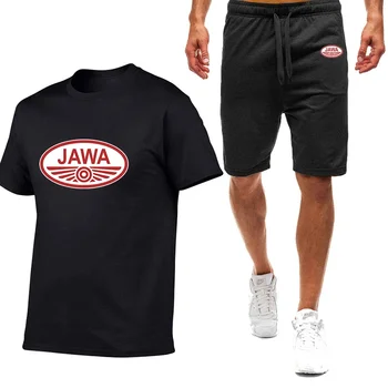 JAWA Motosiklet 2023 İlkbahar Ve Yaz Yeni erkek Dokuz Renk kısa kollu tişört Basit Rahat Moda Hareketi Takım Elbise
