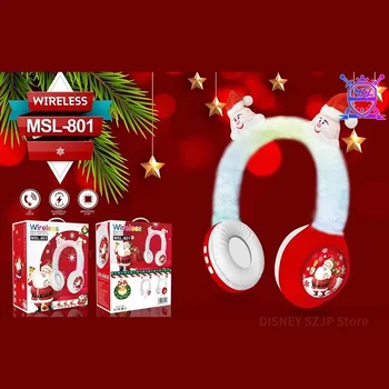 Yeni Noel Peluş Çocuklar kablosuz bluetooth Kulaklıklar MSL-801 HİFİ Stereo Ses Çocuk Kulaklık Noel Baba Yılbaşı Hediyeleri
