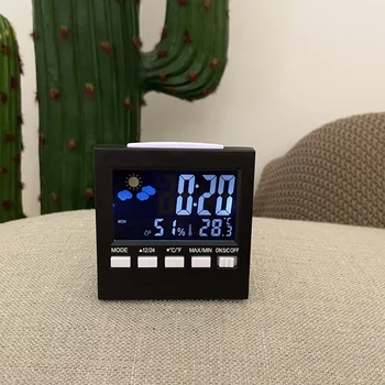 Hava Durumu Saati Renkli Ekran Dijital Ekran Termometre Nem Saati Renkli Alarm Takvim Hava Durumu Elektronik Çalar Saat