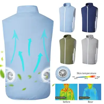Fan Klima Giysileri Serin Yelek USB Şarj Erkekler Kadınlar Buz Yelek Açık Kamp Aktivite Yaz soğutma yeleği İş Elbiseleri