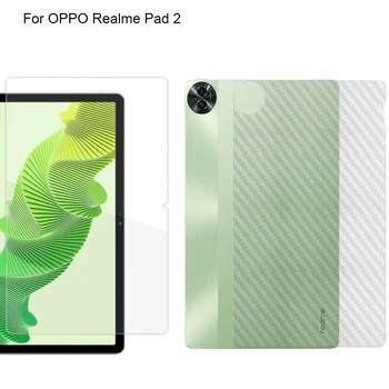 OPPO Realme için Pad 2 2023 11.5 inç Pad2 Temperli Cam Ekran Koruyucu + Arka Karbon Fiber